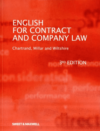 English for Contract &amp; Company Law av Marcella Chartrand, Catherine Millar, Edward Wiltshire