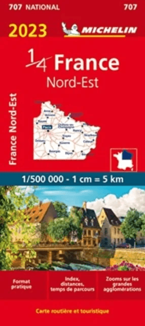 Northeastern France 2023 - Michelin National Map 7 av Michelin Editions des Voyages