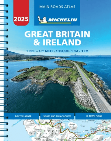 Great Britain &amp; Ireland 2025 - Mains Roads Atlas (A4-Spiral) av Michelin