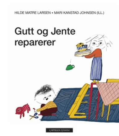 Gutt og Jente reparerer av Hilde Matre Larsen
