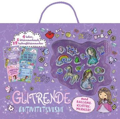 Glitrende aktivitetsveske. Med ballongklistremerker!