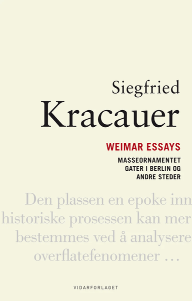 Weimar essays av Siegfried Kracauer