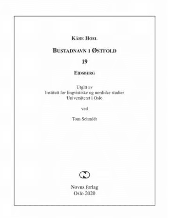 Bustadnavn i Østfold av Kåre Hoel, Tom Schmidt