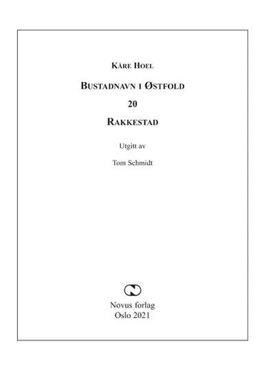 Bustadnavn i Østfold av Kåre Hoel