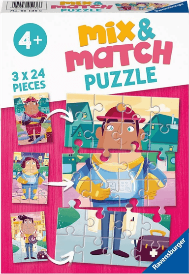 Puslespill 3X24 Mix & Match Jobb Byte Ravensburger