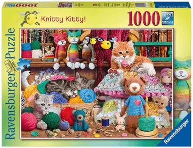Puslespill 1000 Strikkekatt! Ravensburger