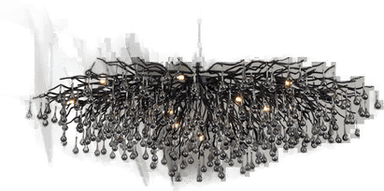 Paul Neuhaus lysekrone, svart, 150 cm