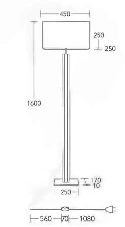 Herzblut gulvlampe Karl K, hvit, 160 cm