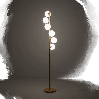 Kare gulvlampe Scala Balls, greige, 160 cm