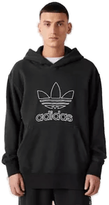 Adidas hettegenser svart logo hvit