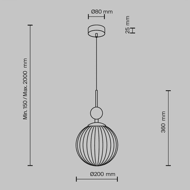 Maytoni hengelampe Tavo, Ø 20 cm