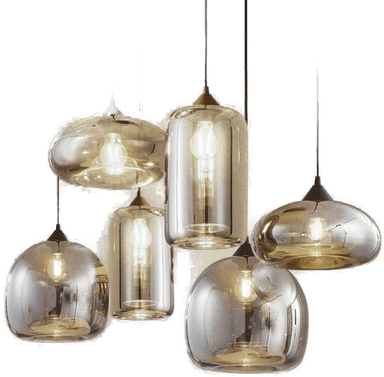 Lindby Marla hengelampe, 6 lyskilder, røykgrå