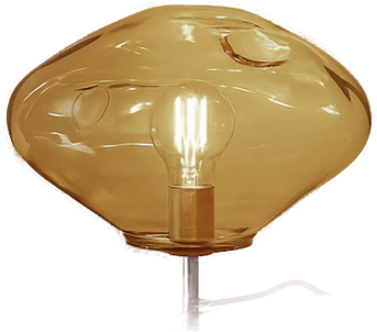 Lindby Lelia bordlampe, ravfarget, Ø 35 cm