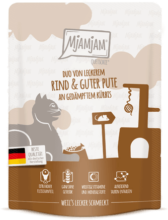 Mjamjam Quetschie Storfe & kalkun 24 x 300 g