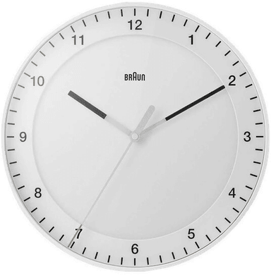 Braun Vegglokke analog Ø 30 cm hvit