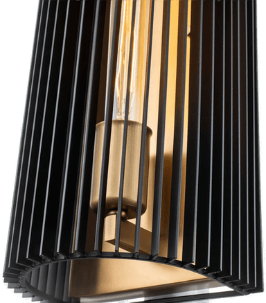 Quintiesse Linara vegglampe, svart/messing