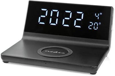 Nedis Vekkerklokke med trådløs lading 15W