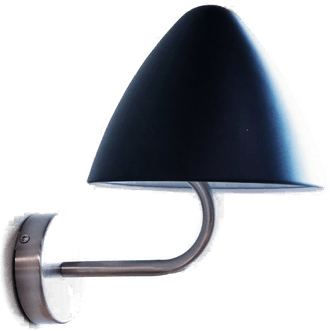 Dyberg Larsen Oulu vegglampe, svart/stål