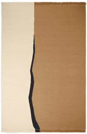 Ferm Living Soil Kelim teppe 200x300 cm Dark Sand/Off-white