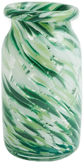 Hay Splash Vase Roll Neck, Small, Green Swirl