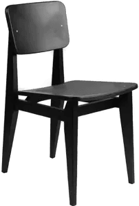 Gubi C-Chair Spisestol, Matt Black Stained Oak Base