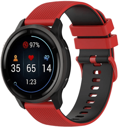 Incover Smartwatch Silikonrem 22 mm Rød/Svart