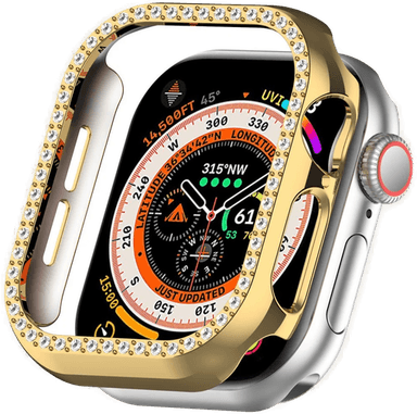 Incover Hard Plast Deksel til Apple Watch 46mm - Gull/Rhinsten