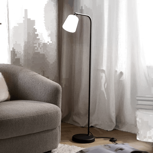 New Works gulvlampe Materiale, opalhvit