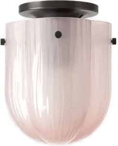 Gubi Seine taklampe, antikk messing, korallrosa glass