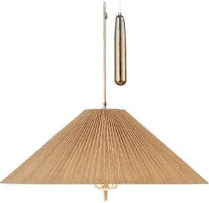 Gubi A1972 pendellampe, messing, bambusskjerm