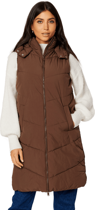 Pieces Jamilla Long Puffer Vest