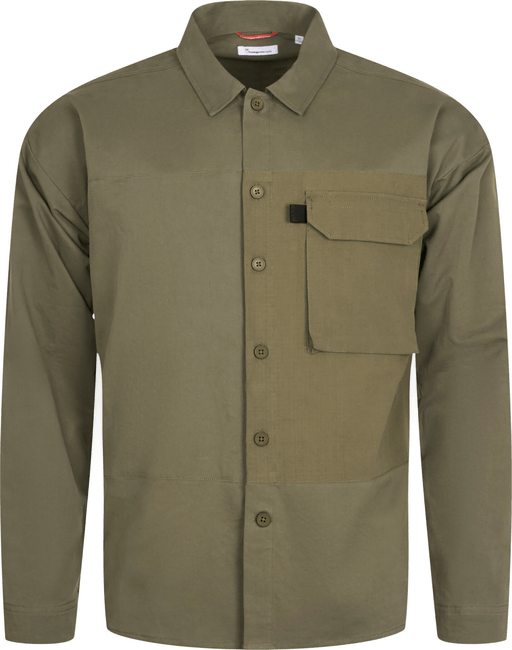 Knowledge Cotton Apparel Overskjorte Burned Olive