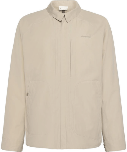 Knowledgecotton Apparel Vent Canvas Overshirt Light Feather Gray