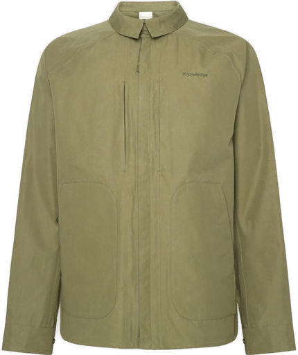 Knowledgecotton Apparel Vent Canvas Overshirt Burned Olive