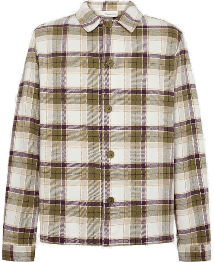 Knowledgecotton Apparel Økologisk Flanell Overskjorte Grønn Rutete