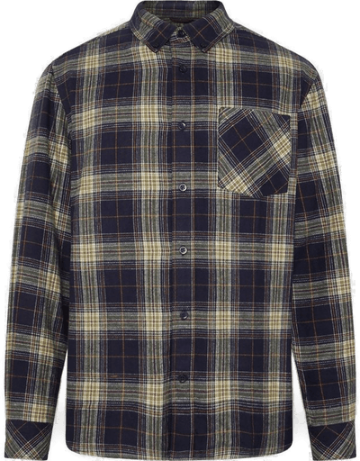 Knowledgecotton Apparel Økologisk Flanellskjorte Blå Rutete