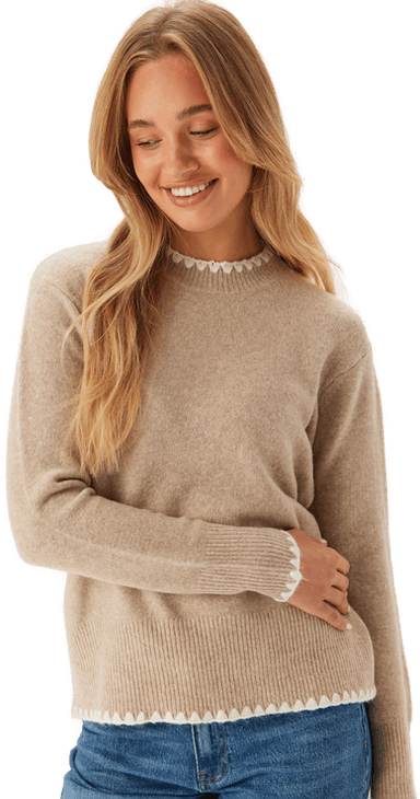 Vila Vihefna Stitch Detail Knit Top