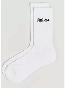 Palmes Stitch Socks White