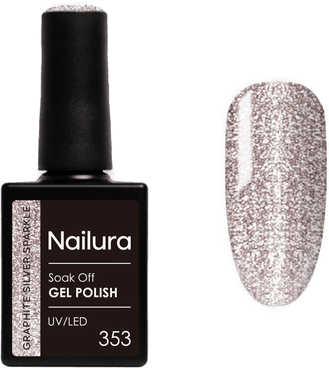 Nailura Gel Polish 353 Graphite Silver Sparkle