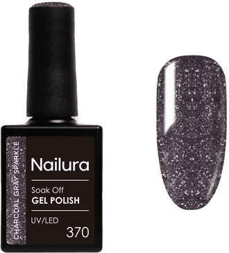 Nailura Gel Polish 370 Charcoal Gray Sparkle