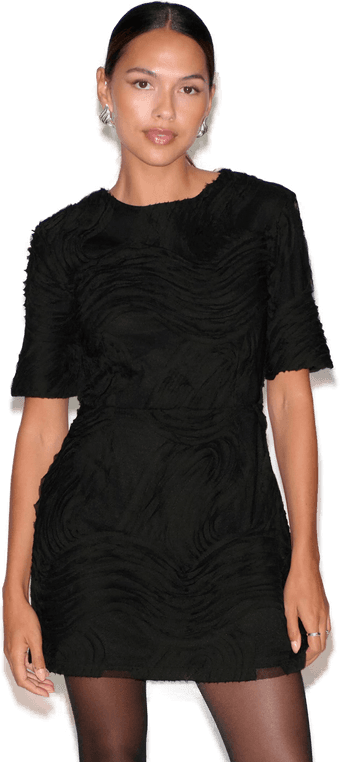 Gina Tricot Structured mini dress Svart