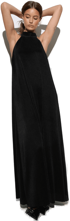 Gina Tricot Pleated Maxi Dress Svart