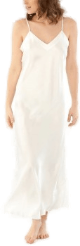 Damella Long Silk Nightdress Elfenben