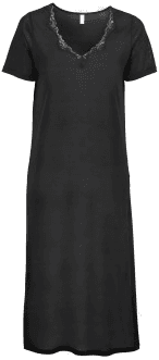 Damella Silk Nightdress Svart