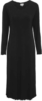 Damella Bamboo Long Sleeve Nightdress Svart
