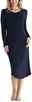 Damella Bamboo Long Sleeve Nightdress Marine