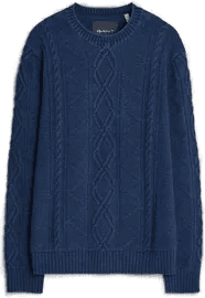 Gant Indigo Aran Sweater Rich Navy
