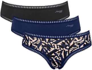 Sloggi GO Crush Hipster Briefs 3P Svart/Blå