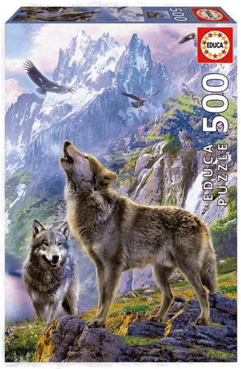 Educa 500 Wolves In The Rocks
