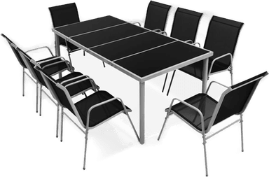 Vidaxl Utendørs spisestue 9 deler